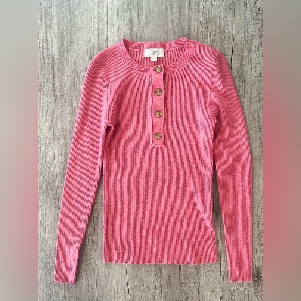 Loft Vibrant Pink Sweater Size XS